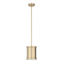  19615 - Hunter Capshaw Alturas Gold with Painted Cased White Glass 1 Light Pendant Ceiling Light Fixture