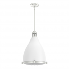 19213 - Hunter Bluff View Fresh White and Brushed Nickel with Clear Holophane Glass 3 Light Pendant Ceiling