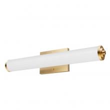  19938 - Hunter Holly Grove Alturas Gold with Cased White Glass 2 Light Bathroom Vanity Wall Light Fixture