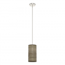  19241 - Hunter Solhaven Warm Grey Oak and Brushed Nickel 1 Light Mini Pendant Ceiling Light Fixture