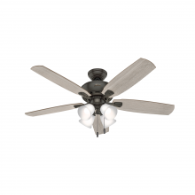  53215 - Hunter 52 inch Amberlin Noble Bronze Ceiling Fan with LED Light Kit and Pull Chain