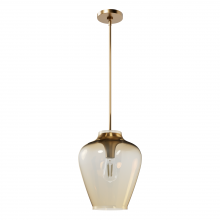  45236 - Hunter Vidria Alturas Gold with Amber Iridescent Glass 1 Light Pendant Ceiling Light Fixture