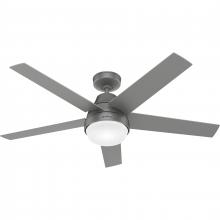  51315 - Hunter 52 inch Wi-Fi Aerodyne Matte Silver Ceiling Fan with LED Light Kit and Handheld Remote