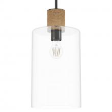  13112 - Hunter Vanning Noble Bronze and Natural Sisal Rope with Clear Glass 1 Light Pendant Ceiling Light