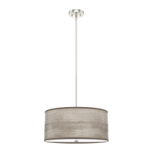  19379 - Hunter Solhaven Light Gray Oak and Brushed Nickel with Painted Cased White Glass 3 Light Pendant Cei