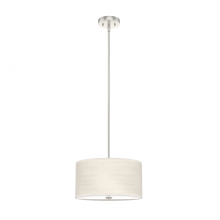  19243 - Hunter Solhaven Bleached Alder and Brushed Nickel with Painted Cased White Glass 2 Light Pendant Cei