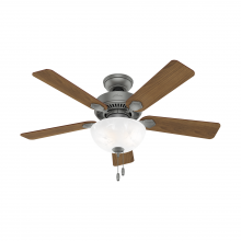  50904 - Hunter 44 inch Swanson Matte Silver Ceiling Fan with LED Light Kit and Pull Chain