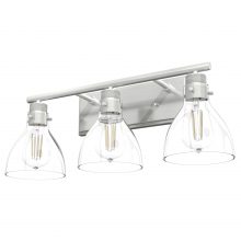  48036 - Hunter Van Nuys Brushed Nickel with Clear Glass 3 Light Bathroom Vanity Wall Light Fixture