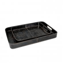  20-1504BLK - Regina Andrew Derby Rectangle Leather Tray Set (