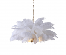  H22108-5W - Denali White Feather Chandelier