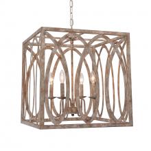  H7122P-4 - Palma  Cube Chandelier with Washed white finish