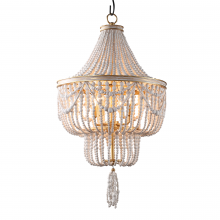  H9116-4W - Candia Beach White Wood Beads Chandelier