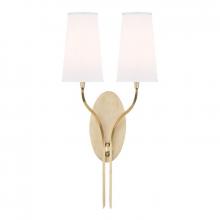  3712-AGB-WS - 2 LIGHT WALL SCONCE w/WHITE SHADE