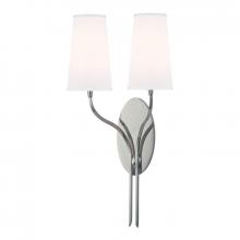  3712-PN-WS - 2 LIGHT WALL SCONCE w/WHITE SHADE