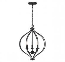  V6-L7-1297-3-89 - Orchid 3-Light Pendant in Matte Black