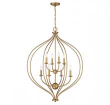  V6-L7-1299-8-322 - Orchid 8-Light Pendant in Warm Brass