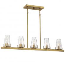  V6-L1-2321-5-322 - Dimond 5-Light Linear Chandelier in Warm Brass