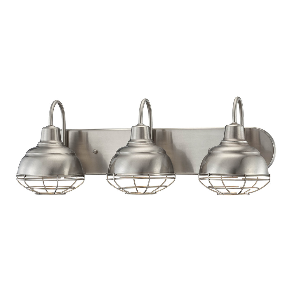 Neo-Industrial 3-Light Vanity Satin Nickel