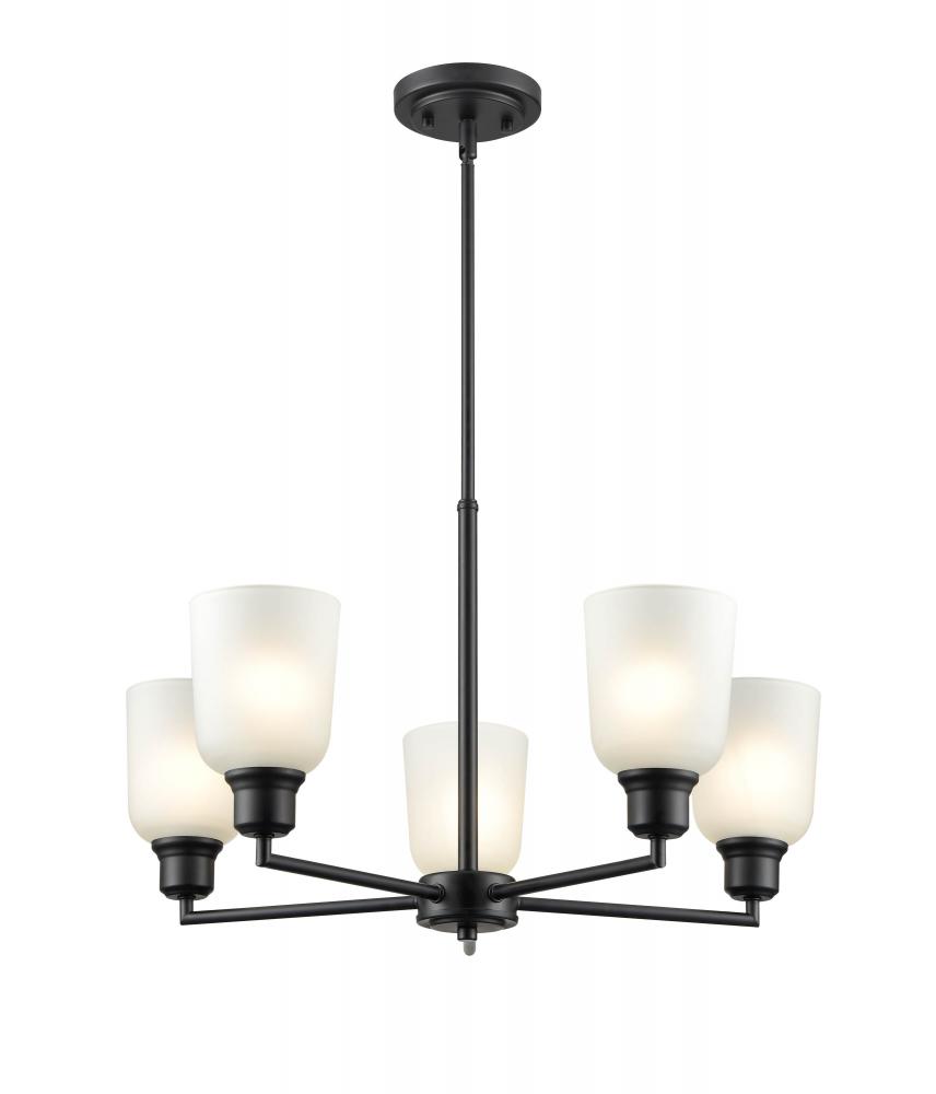 Amberle 5-Light Chandelier Ceiling Light Matte Black