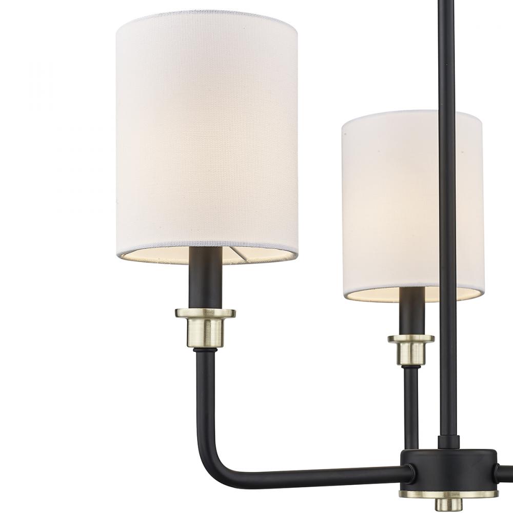 Chelsea 3-Light Chandelier Ceiling Light Matte Black Modern Gold