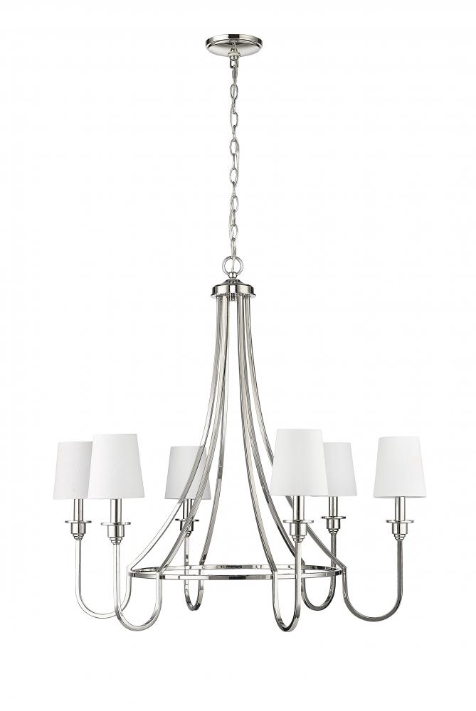 Artemis 6-Light Chandelier Ceiling Light Polished Nickel