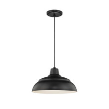 Millennium RWHC14-SB - R Series 1-Light Cord Hung Warehouse Satin Black