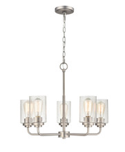  9605-SN - Moven 5-Light Chandelier Ceiling Light Satin Nickel