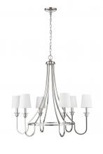  12206-PN - Artemis 6-Light Chandelier Ceiling Light Polished Nickel