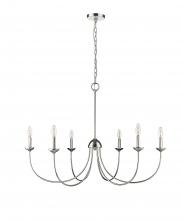  12406-PN - Huxley 6-Light Chandelier Ceiling Light Polished Nickel