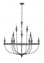  28012-MB - Emery 12-Light Chandelier Ceiling Light Matte Black