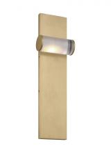  KWWS10027CNB - The Esfera Medium Damp Rated 1-Light Integrated Dimmable LED Wall Sconce in Natural Brass