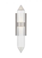  700WSLGSN18N-LED927 - The Langston Large Damp Rated 1-Light Integrated Dimmable LED Wall Sconce in Polished Nickel