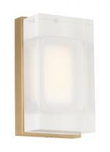 700WSMLY7NB-LED930-277 - The Milley 7-inch Damp Rated 1-Light Integrated Dimmable LED Wall Sconce in Natural Brass