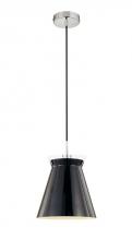  P8121-2-077 - One Light Chrome Black Glass Down Pendant