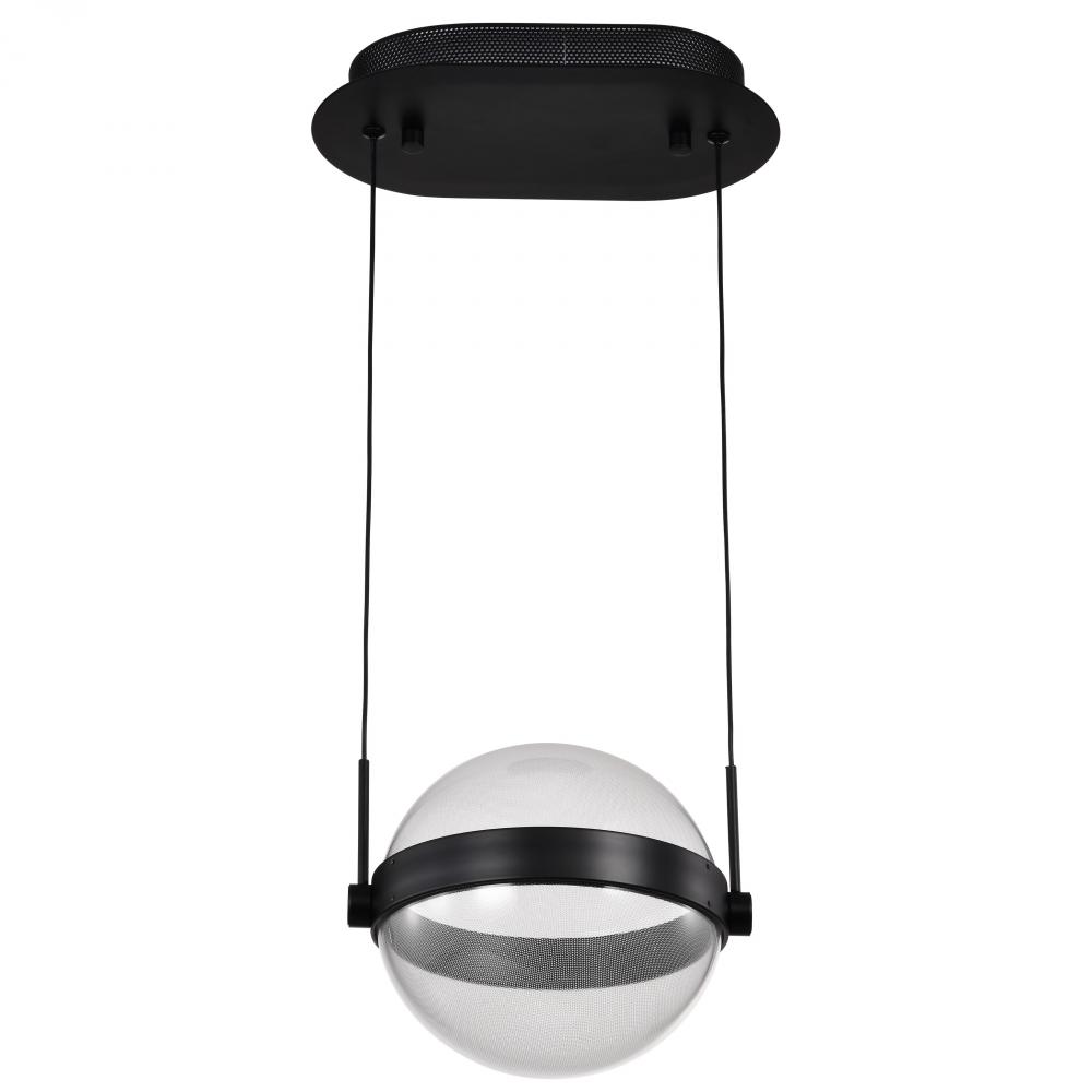 Arvada; 8 Inch LED Pendant; Matte Black; Etched Acrylic Lens