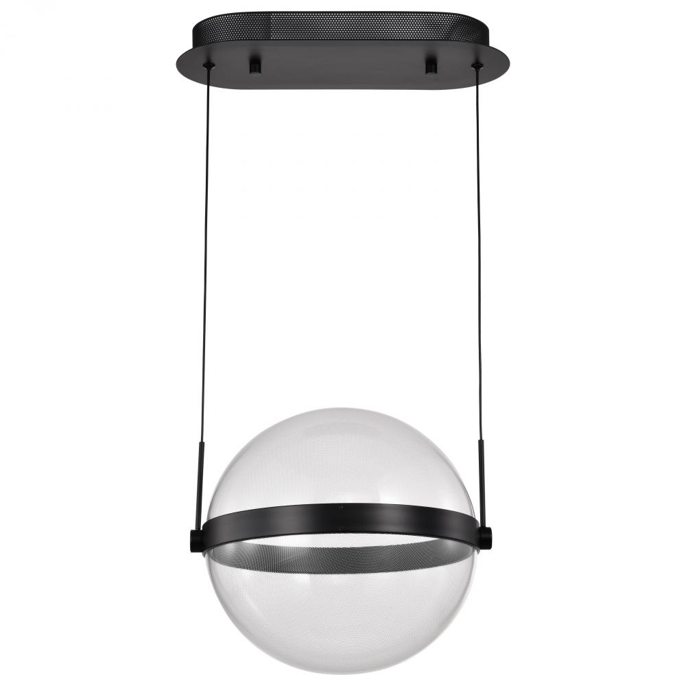 Arvada; 12 Inch LED Pendant; Matte Black; Etched Acrylic Lens