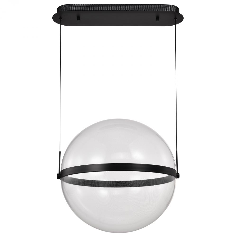 Arvada; 20 Inch LED Pendant; Matte Black; Etched Acrylic Lens