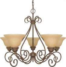  60/1023 - Castillo - 5 Light Chandelier with Champagne Linen Washed Glass - Sonoma Bronze Finish
