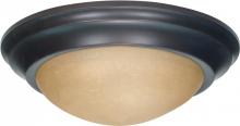  60/1282 - 2-Light Medium Twist & Lock Flush Mount Ceiling Light Fixture in Mahogany Bronze Finish with