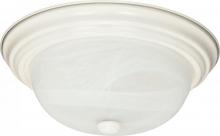  60/222 - 2 Light - 13" Flush with Alabaster Glass - Textured White Finish