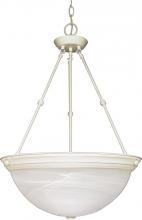  60/228 - 3-Light 20" Hanging Pendant Light Fixture in Textured White Finish with Alabaster Glass