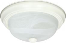  60/2631 - 3-Light Flush Mount Ceiling Light in Textured White Finish with Alabaster Mushroom Glass and (3) 13W