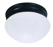  60/2641 - 1 Light - 8" Flush with Frosted Glass - Mahogany Bronze Finish