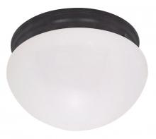  60/2645 - 2 Light - 12" Flush with Frosted Glass - Mahogany Bronze Finish