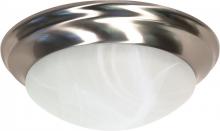  60/284 - 2 Light - 14" Flush with Alabaster Glass - Brushed Nickel Finish