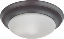  60/3175 - 1 Light - 12" Flush with Frosted White Glass - Mahogany Bronze Finish