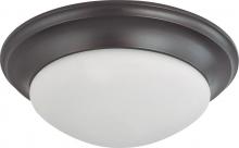  60/3177 - 3 Light - 17" Flush with Frosted White Glass - Mahogany Bronze Finish