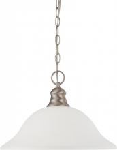  60/3258 - 1 Light - 16" Pendant with Frosted White Glass - Brushed Nickel Finish