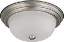  60/3262 - 2 Light - 13" Flush with Frosted White Glass - Brushed Nickel Finish