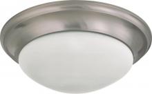  60/3273 - 3 Light - 17" Flush with Frosted White Glass - Brushed Nickel Finish